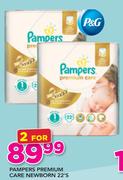 Pampers Premium Care Newborn-2 x 22's
