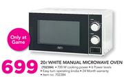 Defy 20Ltr White Manual Microwave Oven 