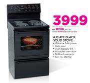 Defy 4 Plate Black Solid Stove
