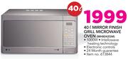 LG 40Ltr Mirror Finish Grill Microwave Oven MH8042GM