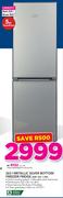 KIC 263Ltr Metallic Silver Bottom Freezer Fridge KBF 525 1 ME