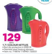 Logik 1.7Ltr Colour Kettles-Each
