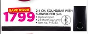 LG 2.1 CH. Soundbar With Subwoofer SH2