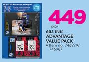 HP 652 Ink Advantage Value pack