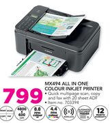 Canon MX494 All In One Colour Inkjet printer