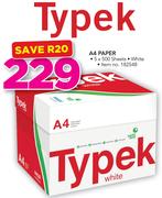 Typek A4 White Paper(5x500 Sheets)