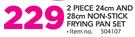 Mainstays 2 Piece 24Cm and 28Cm Non-Stick Frying Pan Set