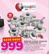 Tissolli Princess 16 Piece Stainless Steel Cookware Set-Per Set