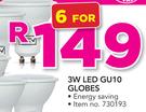 Simple Choice 3W LED GU10 Globes-For 6