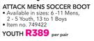 Olympic Attack Youth Soccer Boot-Per Pair