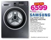 Samsung 8Kg Front Load Washing Machine Metallic WF80F5EHW2X F