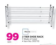 Mainstays 2 Tier Shoe Rack-Each