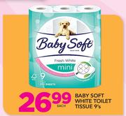 Baby Soft White Toilet Tissue-9's Each