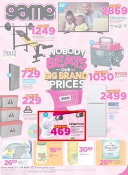 Game Zambia : Nobody Beats Our Big Brand Prices (11 May - 24 May 2017), page 1