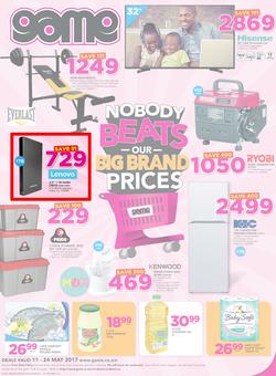 Game Zambia : Nobody Beats Our Big Brand Prices (11 May - 24 May 2017), page 1