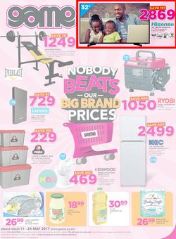 Game Zambia : Nobody Beats Our Big Brand Prices (11 May - 24 May 2017), page 1