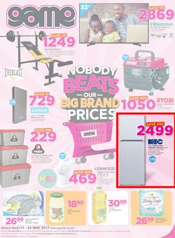 Game Zambia : Nobody Beats Our Big Brand Prices (11 May - 24 May 2017), page 1