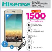 Hisense Dual Sim Smartphone U962 INFINITY U962 With Free Headphone