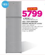 Defy 183Ltr Top Freezer Fridge Metallic D220D
