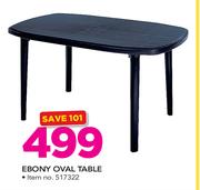 Antracite Ebony Oval Table