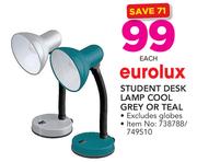 Eurolux Student Desk Lamp Cool Grey Or Teal Excluding Globes-Each