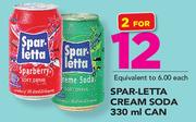 Spar-Leta Cream Soda Can-2x330ml
