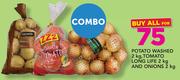 Potato Washed 2Kg, Tomato Long Life 2kg And Onions 2kg-For All