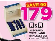 Q & Q Assorted Watch And Bracelet Set