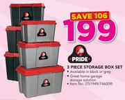 Pride 3 Piece Storage Box Set In Box Set In Black Or Grey