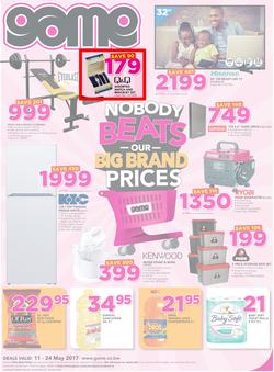 Game Botswana : Nobody Beats Our Big Brand Prices (11 May - 24 May 2017), page 1
