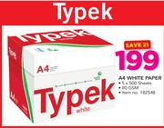 Typek A4 80GSM White Paper-5x500 Sheets