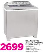 Defy 13Kg Twin Tub Metallic Top Loader Washing Machine DTT165