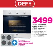 Defy 60cm Eye Level Oven Stainless Steel SSDBO461 With Free Defy Stainless Steel Control Panel