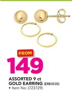 Assorted 9ct Gold Earring ERB3535