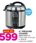 Logik 6Ltr Pressure Cooker RSH-012476-11