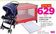 Little One Vito Cot Or Stroller In Red Or Navy-Each