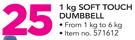 Trojan 1Kg Soft Touch Dumbbell
