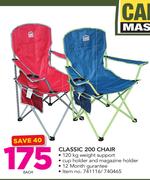 Camp Master Classic 200 Chair With Cup And Magazine Holder-Each