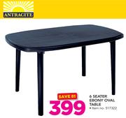 Antracite 6 Seater Ebony Oval Table