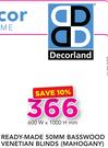 Decorland Ready Made 50mm Brasswood Venetian Blinds(Mahogany) 600x1000mm