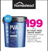 Homestead Fast Hide White Paint-20Ltr