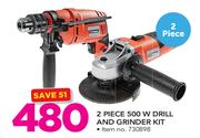 Stramm 2 Piece 500W Drill And Grinder Kit