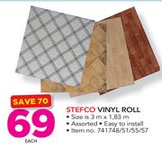 Stefco Vinyl Roll Assorted 3mx1.83m-Each