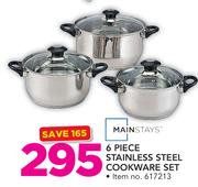 Mainstays 6 Piece Stainless Steel Cookware Set