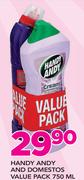Handy Andy And Domestos Value Pack-750ml