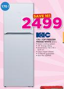 KIC 170Ltr Top Freezer Fridge White