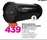 Volkano 6W Mini Bazooka Bluetooth Speaker Black VK-30001-S11