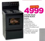 Defy 4 Plate Solid Stove Black DSS497