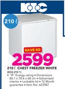 KIC 210Ltr Chest Freezer White KCG 210 1