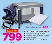Little One Vito Cot Or Stroller-Each